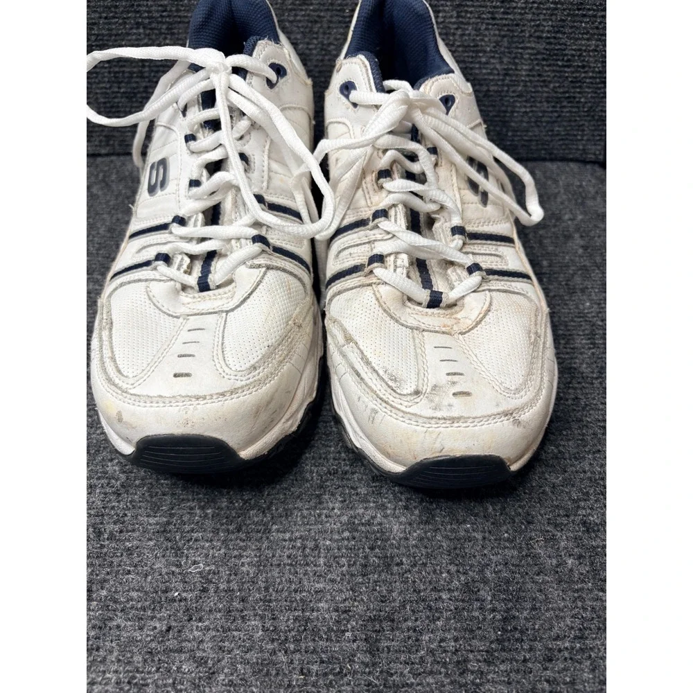 Skechers Mens M-Fit Memory Foam Training Sneakers White Navy 50122 Size 11